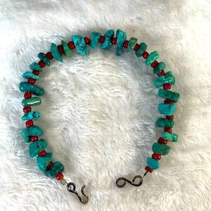 Vintage Turquoise and red coral bracelet.